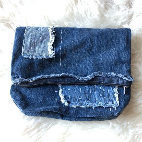 NWOT Anthropologie Soft Denim Bag - Picture 2 of 6